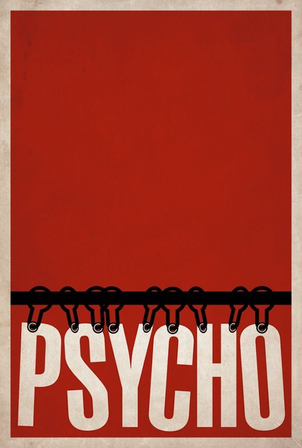Clever Minimalist Movie Posters: psycho Always made sure my bathroom doors are locked.