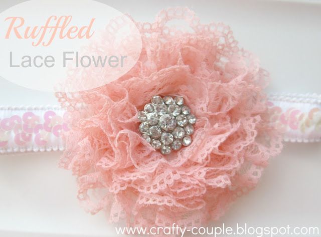 crafty couple: Simple Ruffled Lace Flower Tutorial