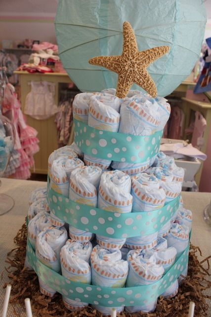 Cute diaper cake #babyshower
