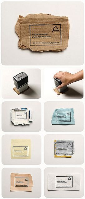 design by Fischer Portugal utilizes a self-inking rubber stamp and any nearby piece of paper to create an eco-friendly card for an