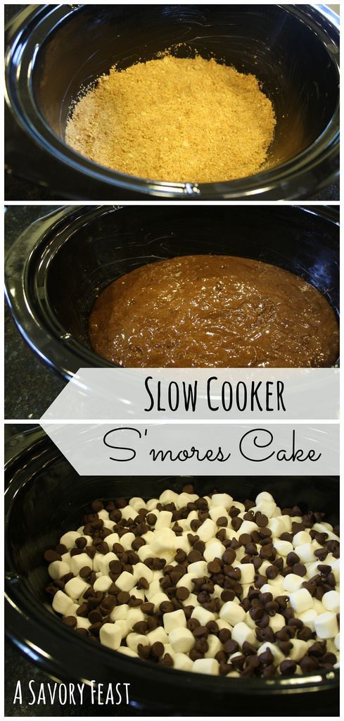 Did you know you can make dessert in a slow cooker? You have to try this Slow Cooker Smores Cake!