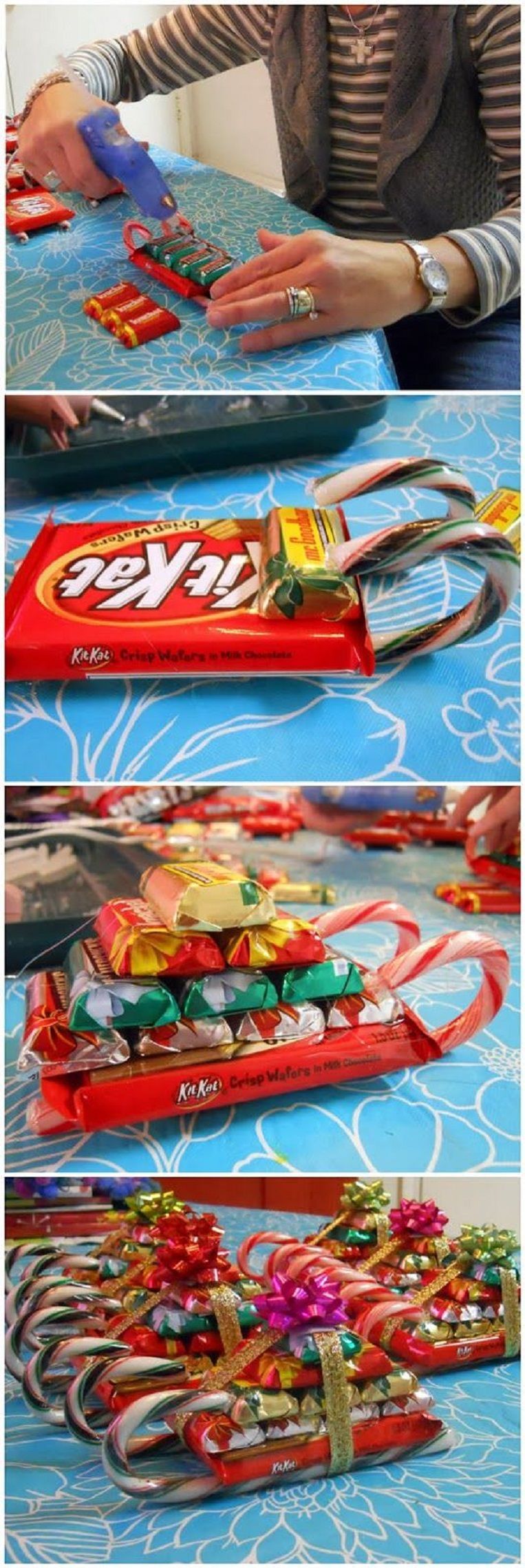 DIY Candy Sleighs – 12 Handmade DIY Christmas Gifts | GleamItUp great for stocking stuffers!