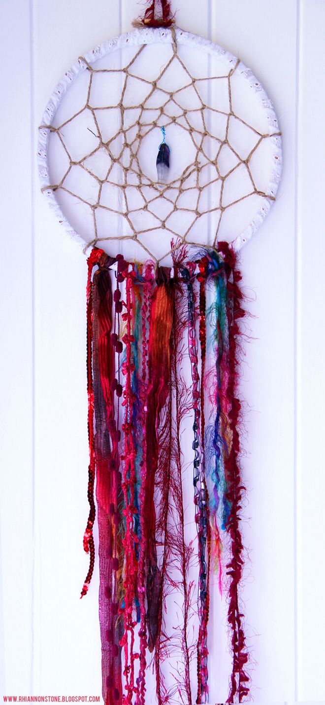 DIY Dream Catcher.  Wow I love making dream catchers, I have at least four in my room right now they just kind of accumulate after