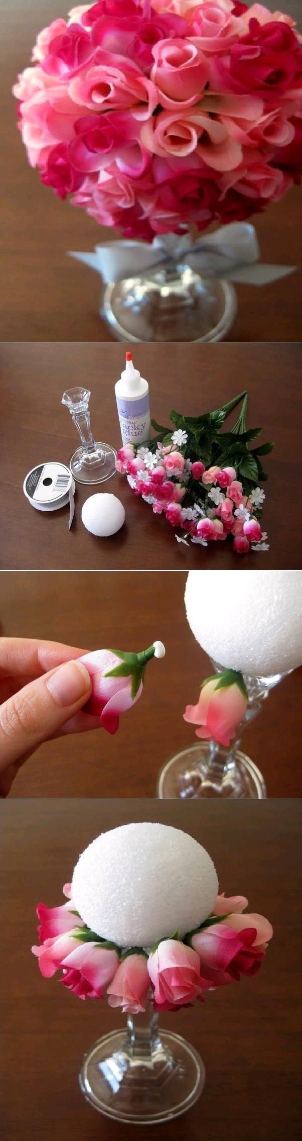 DIY Simple Flower Ball Bouquet!! Easy and super cute.