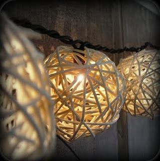 DIY super easy $1 Patio Lights– Dollar Tree sells these grapevine balls by the bag.