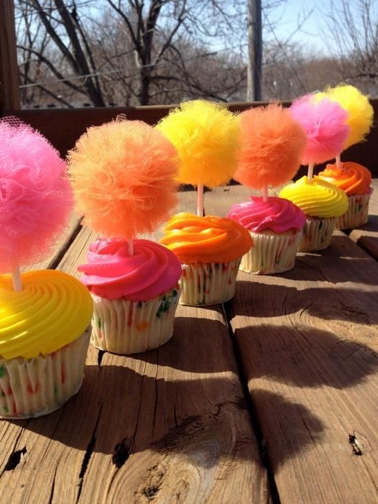 DIY Tulle Balls. They look like trufula trees. Maybe for a Seuss themed birthday.