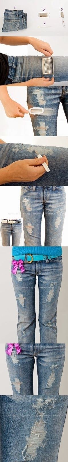 Easy DIY Crafts: Just in case I ever want to distress jeans