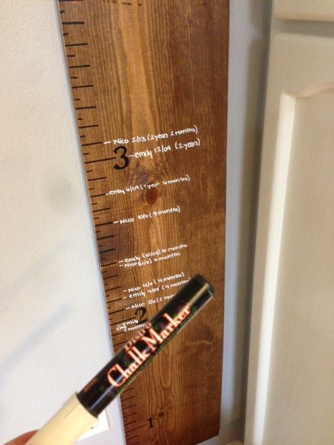 Easy DIY Wooden Growth Chart for around $15. So easy! Just need to make the time. Have wanted one for years!