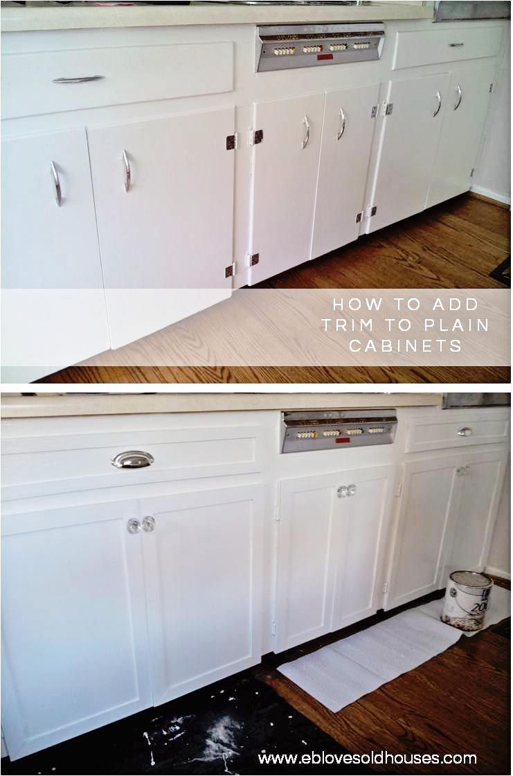 EB Loves Old Houses | How to Add Trim to Old Cabinets – spruce up those old, flat cabinets with this easy DIY trim