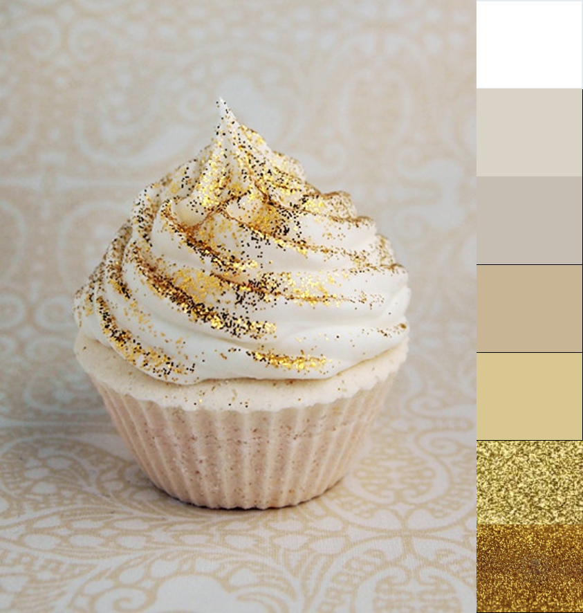 edible gold glitter on desserts and wedding cake! just buy it and give it to the food catering!