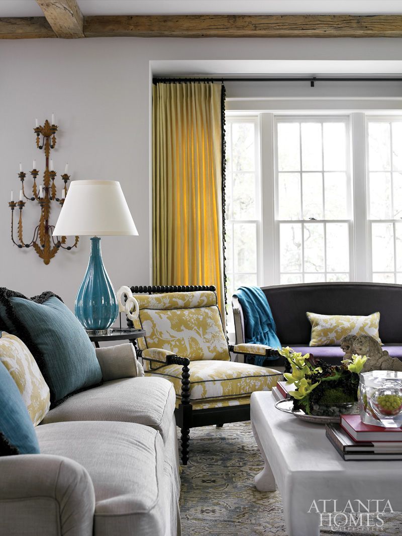 Family room- beautiful wall colors with contrasting and complimentary furniture