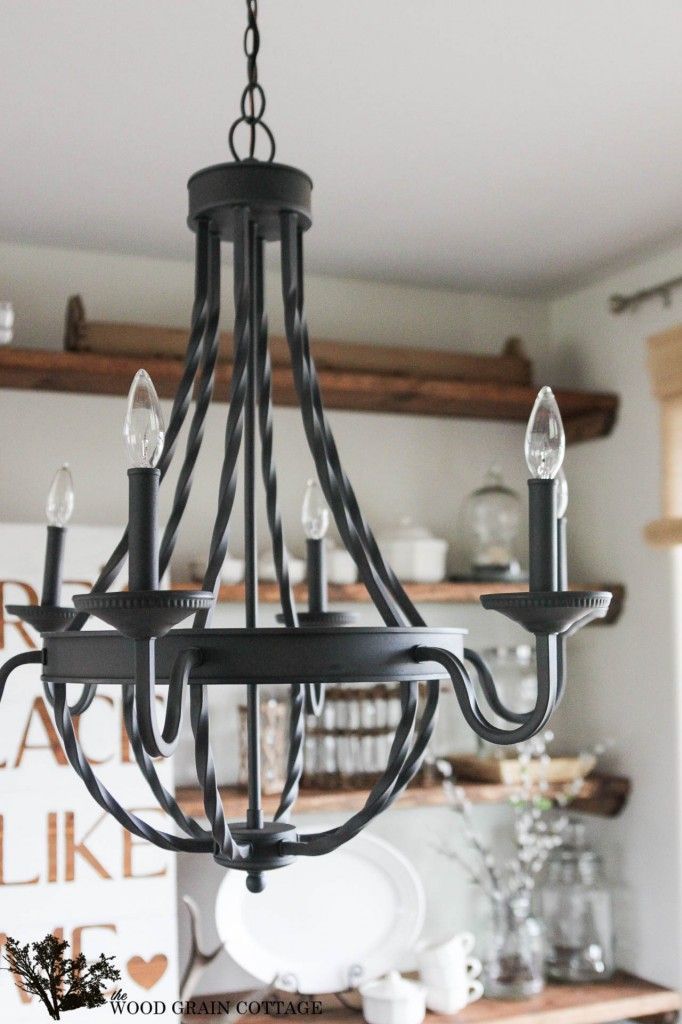 Farmhouse Home Decorating: @Home Depot  Dining Room Light Fixture | The Wood Grain Cottage #homedepot #homedecor