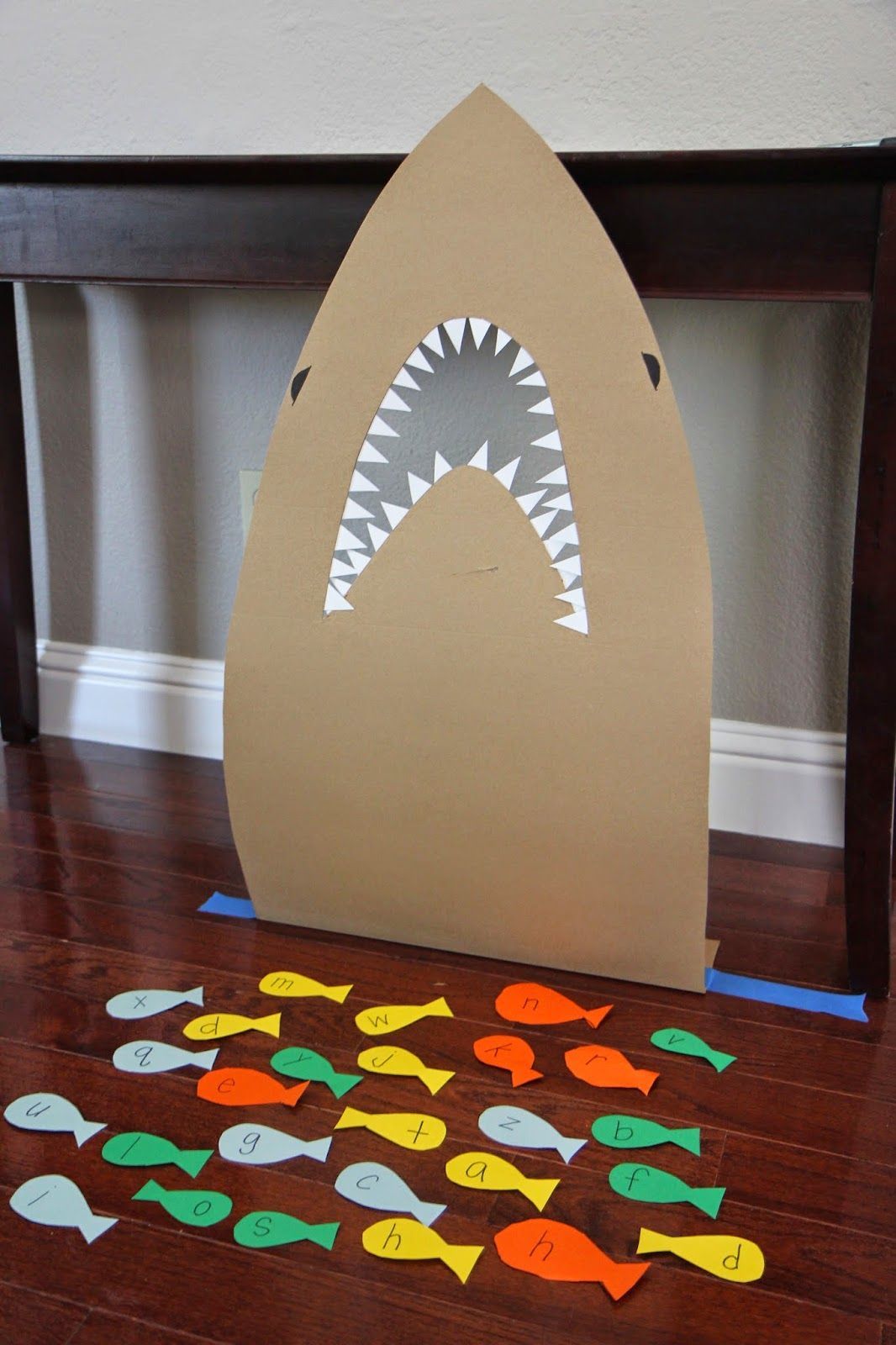 Feed the Shark Alphabet Game for Kids~use with sight words as well as upper and lower case letters, and even numbers
