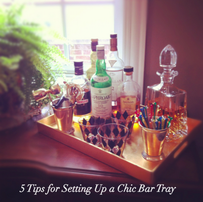 Five tips for setting up a chic home bar tray