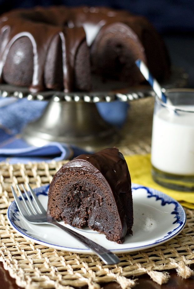Fudge Tunnel Cake – A beautiful chocolate bundt cake featuring a tunnel of fudge running through the middle!