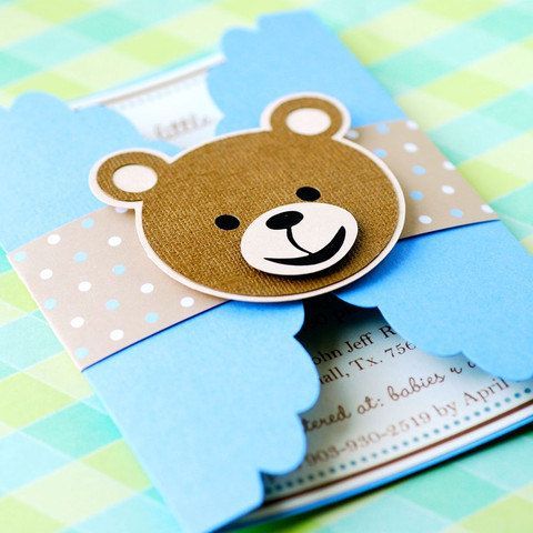 Gate Fold Teddy Bear Invitations  set of 12 by prettypaperparty, $30.00