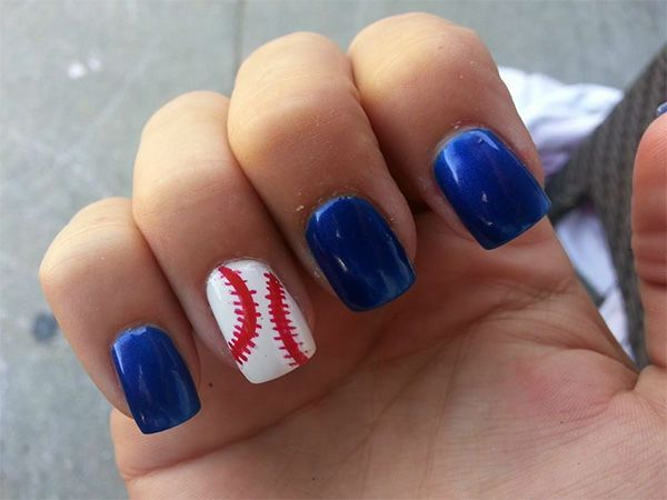 Got baseball spirit? Cute baseball nail polish!