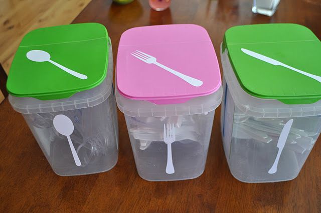 Great repurposing of dishwasher soap containers. Ive always hated putting those in the recycle bin!