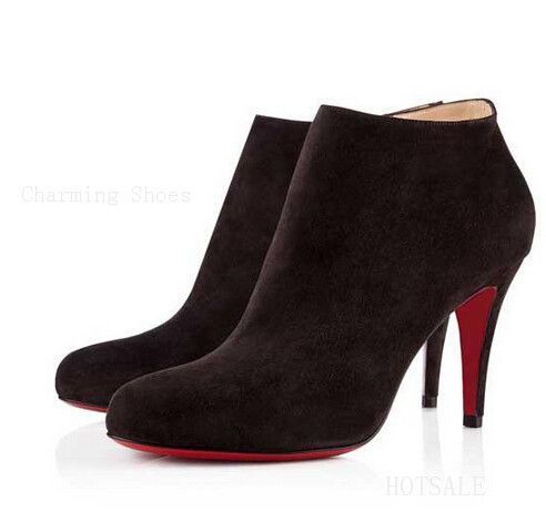 High Quality Christian Louboutin Belle 80mm Ankle Boots Black CUU Here Gives You Superior Enjoyment!