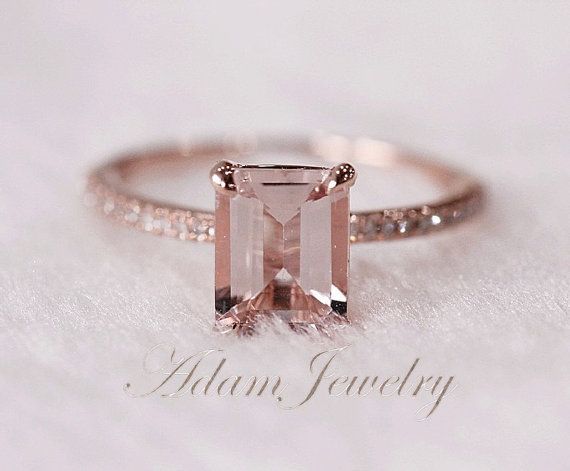 Holy damn, this is beautiful… @Lisa Phillips-Barton Phillips-Barton Peters Pink Emerald Cut 6x8mm VS Morganite Ring SI/H by