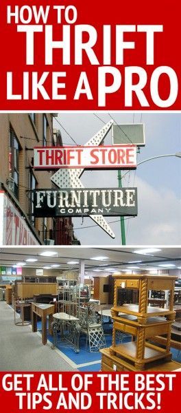 How to thrift like a pro! All the best tips for shopping at thrift stores, Goodwill, garage sales and more. SMART tips!