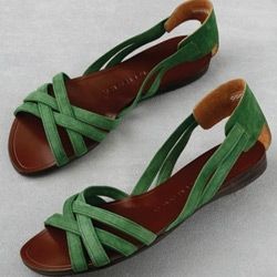 I love the green suede on these sandals by Chie Mihara. Theyd be an easy and stylish stand-by for the warmer days ahead.