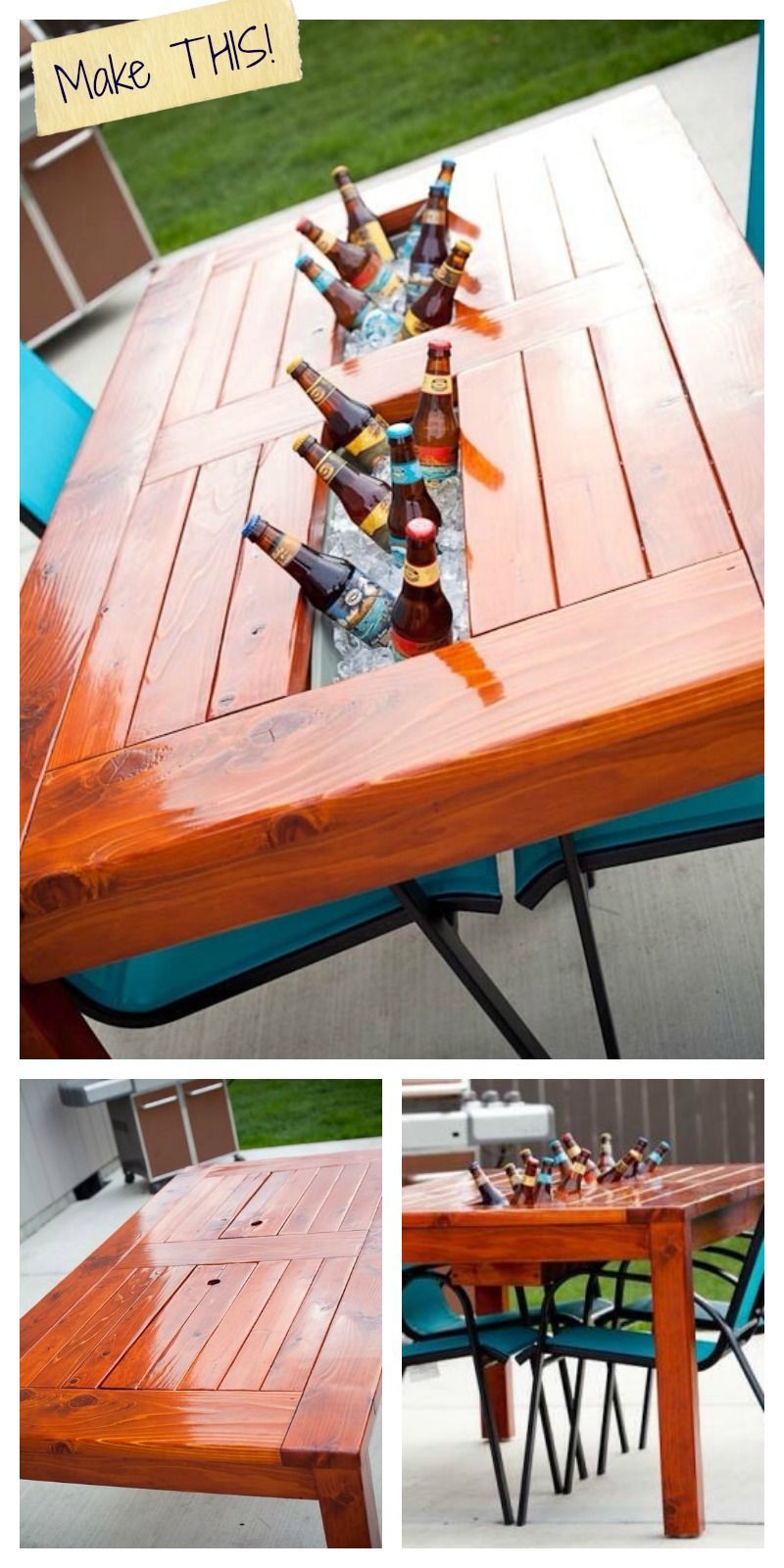 If you are building an outdoor table, why not custom make ice bucket trays? How cool is this???