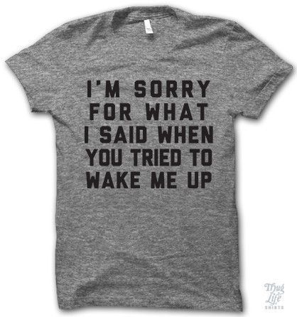 Im not actually sorry but its expected to apologize anyway.  Moral of the story: dont wake me up!