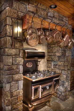 In my mountain homestead I want a kitchen that can be used without the normal “conveniences” … ie a wood burning stove, cooking