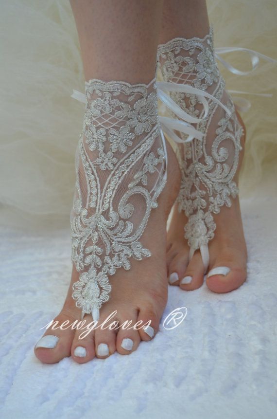 ivory Beach wedding barefoot sandals Ivory Barefoot by newgloves, $25.00