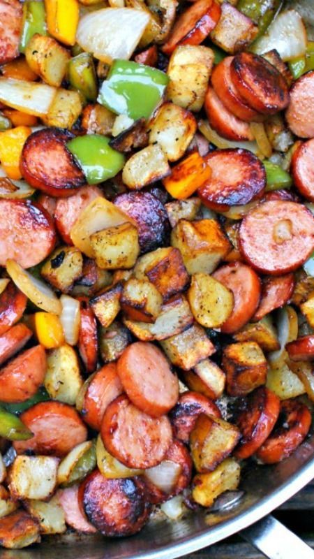 Keilbasa, Pepper, Onion and Potato Hash ~ an easy to make, healthy and delicious meal that comes together in just 15 minutes,