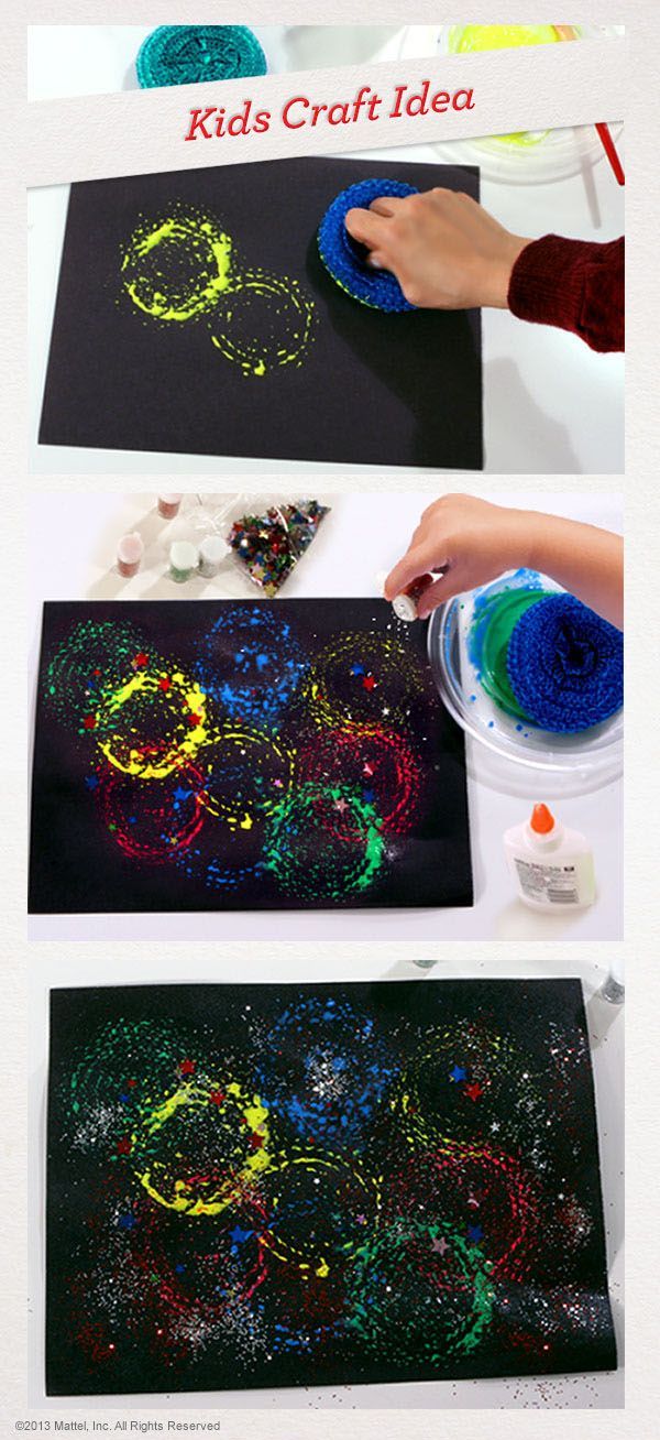 Kids craft – A fun way to make a firework themed painting for bonfire night!