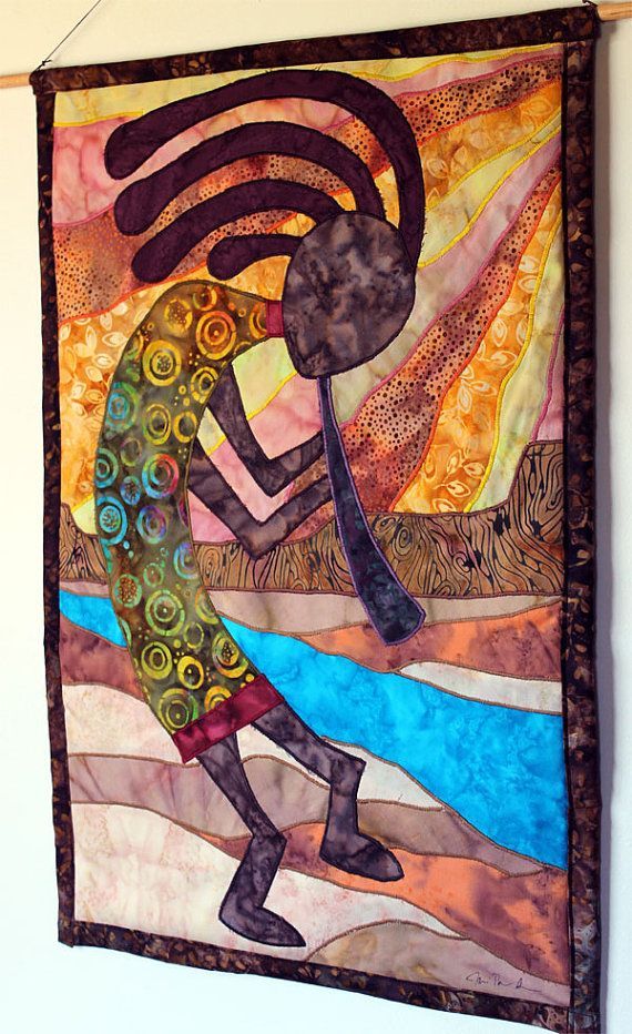 Kokopelli, Native American inspired, Art Quilt by JPG Studio 2536