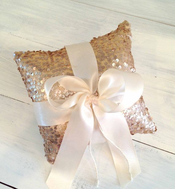 Looking for the perfect pillow to adorn the hands of your sweet little ring bearer? How about our sequin and velvet ring bearer