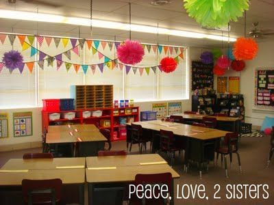 Love the bright banners; big poms; and the black bb with bright borders. . . (Peace, Love, 2 Sisters: Show and Tell Monday-