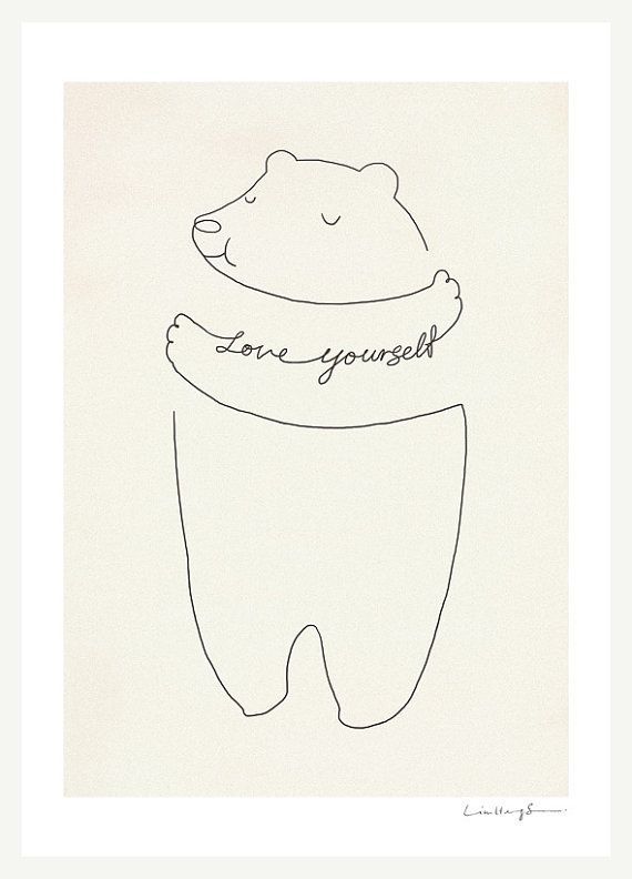 Love Yourself  Art Print by ilovedoodle on Etsy, $30.00