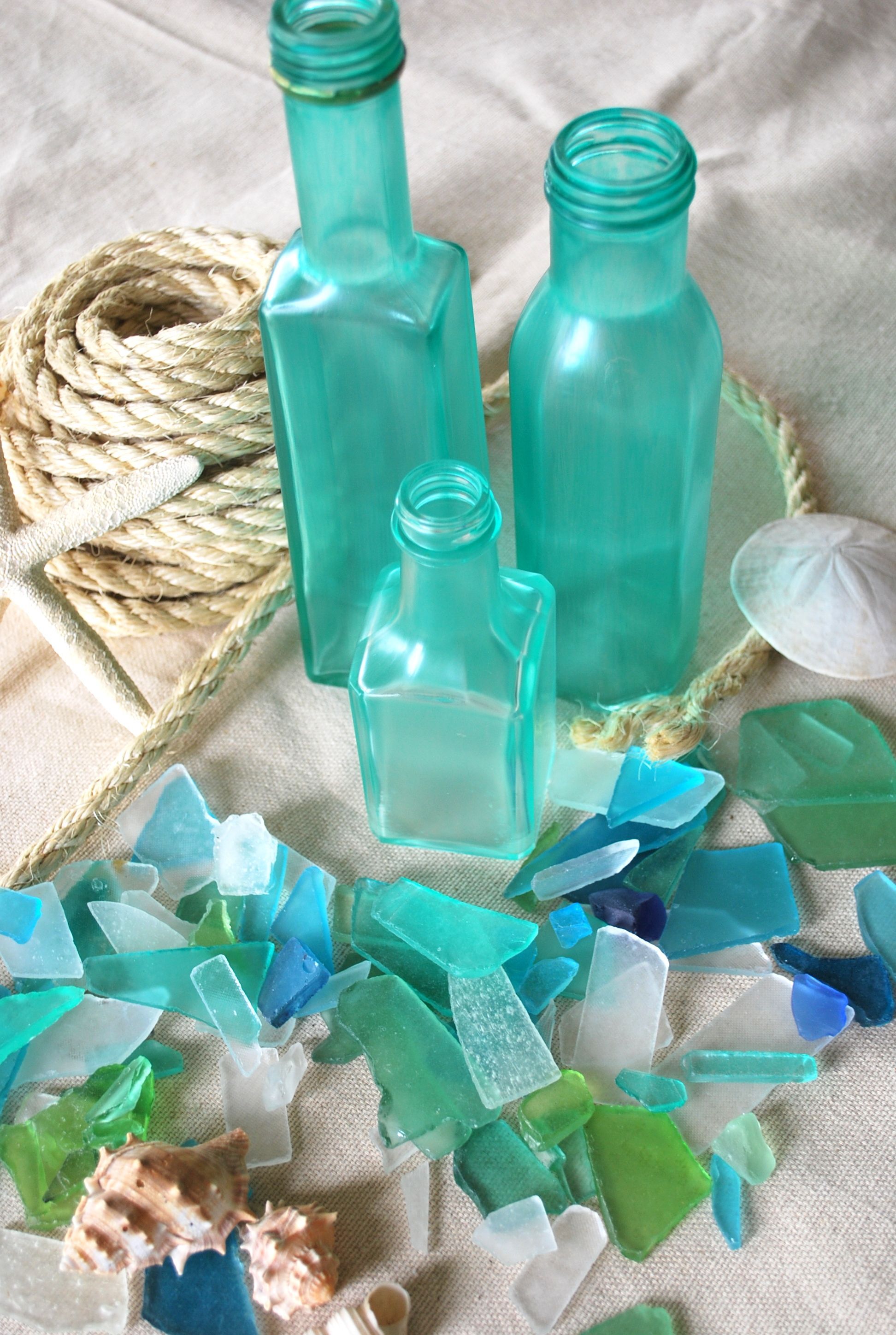 Make your own frosted beach glass out of recyled bottles … Tutorial