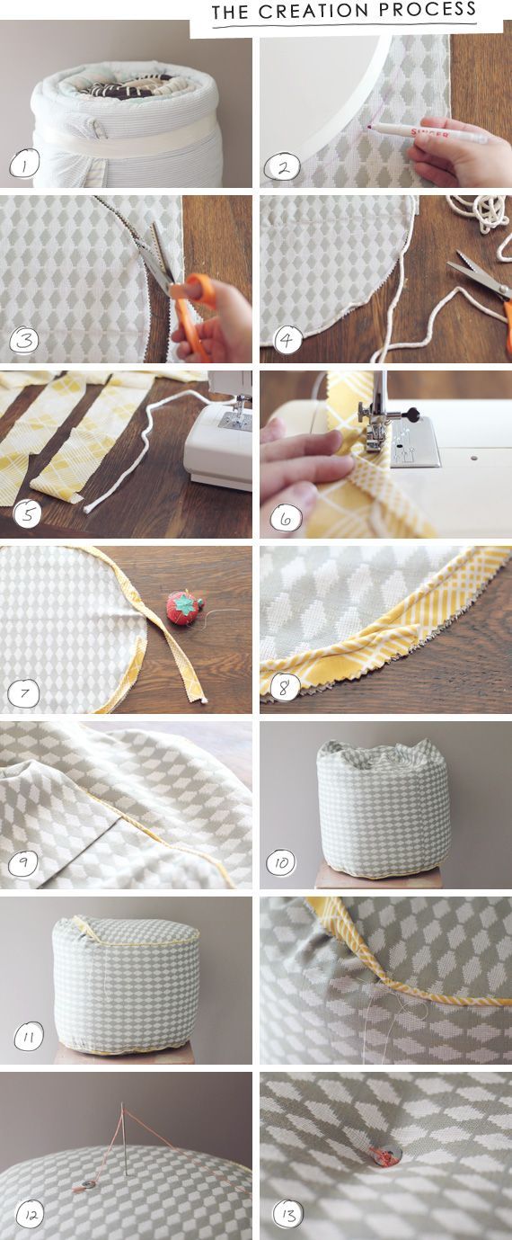 Make your own pouf-style ottoman // via Making Nice in the Midwest