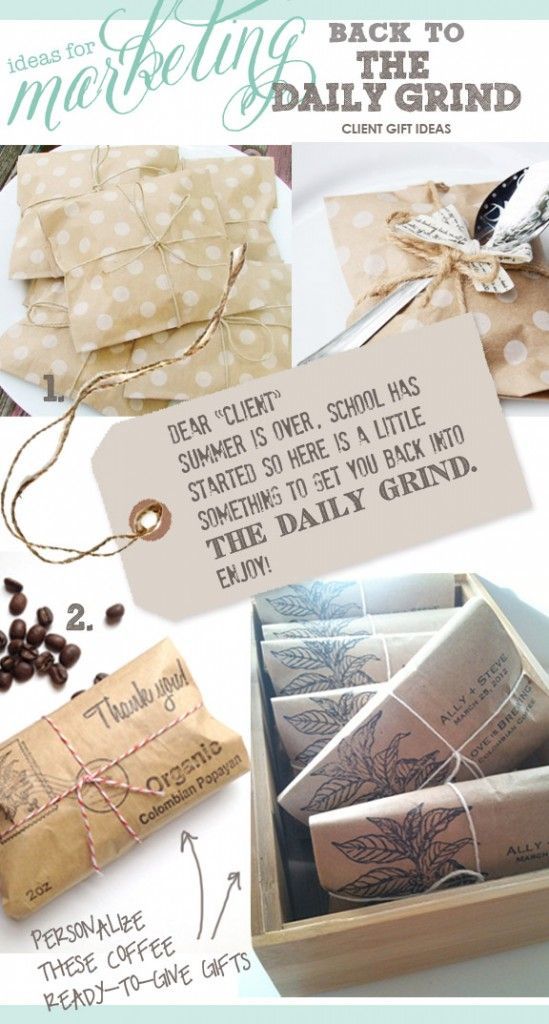 marketing ideas, client gift ideas, coffee gifts
