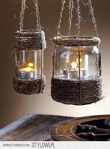 Mason Jar Lanterns-would use a regular votive candle instead of tea light..