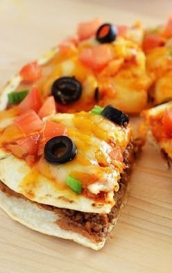 MEXICAN PIZZA…delicious! Made this today they tasted great Im happy I know they are healthy fresh! Thanks!