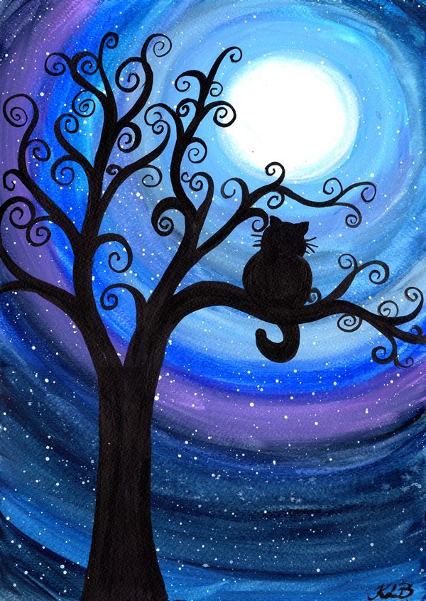 Midnight Cat – Watercolour painting by Kirsten Bailey