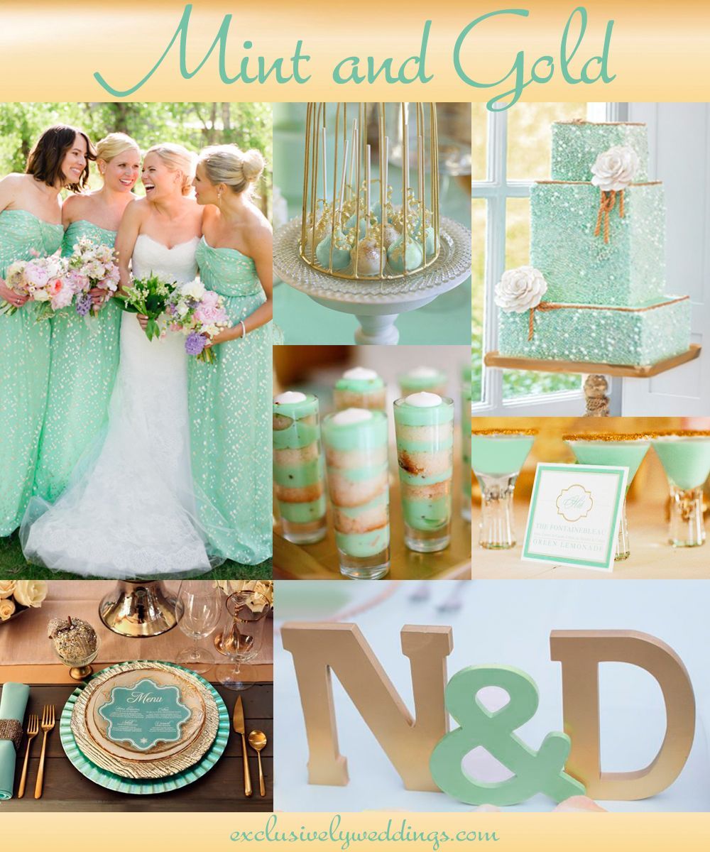 Mint and Gold Wedding |  “Add Glamour to Your Wedding With Gold” Read  more: exclusivelywed.fi…