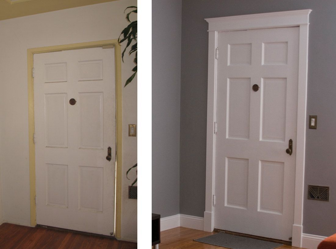 MOLDING BEFORE AND AFTER | new paint new molding around the windows doors and baseboards