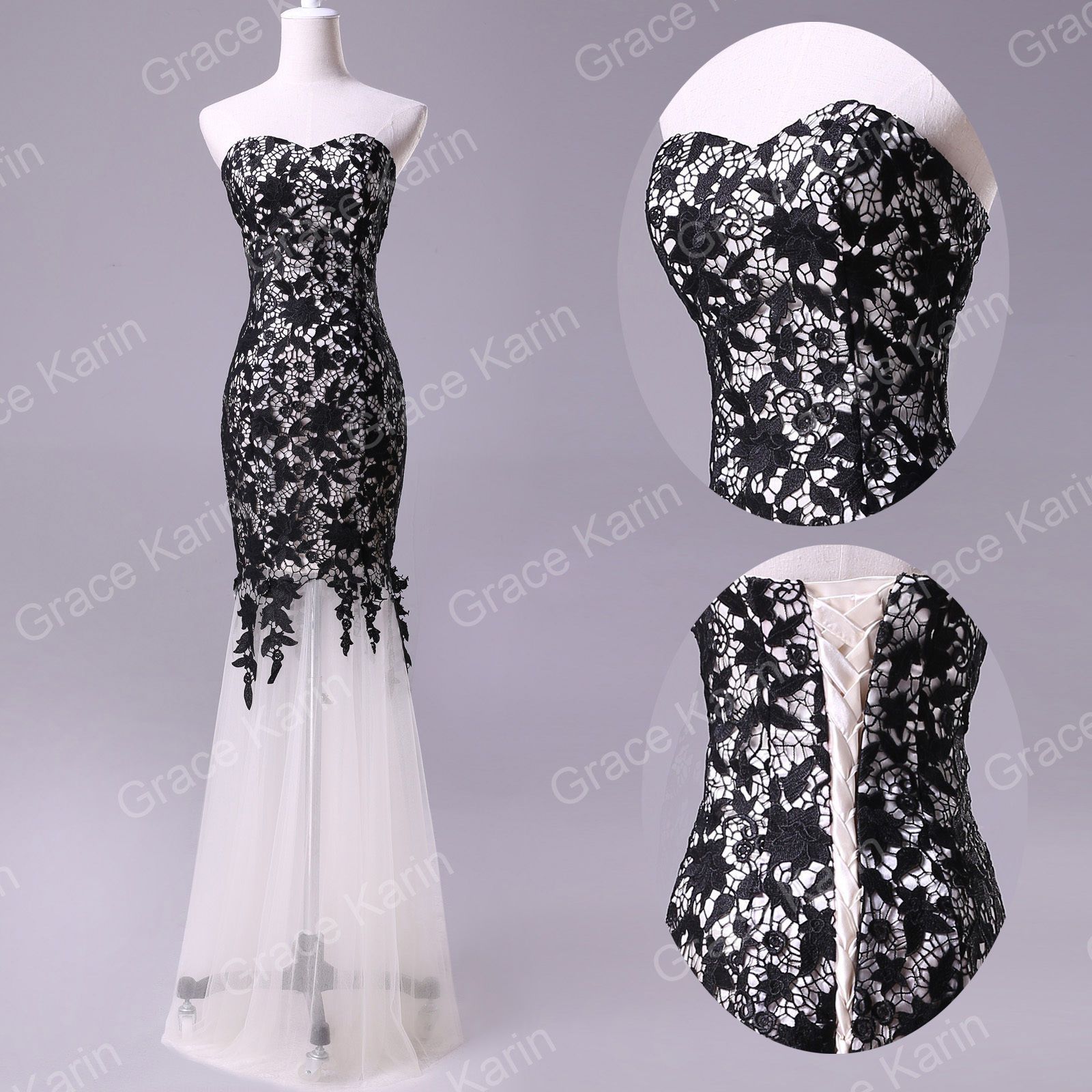 New Black Lace Prom Ball Cocktail Party Wedding Dress Bridal Formal Evening Gown | eBay
