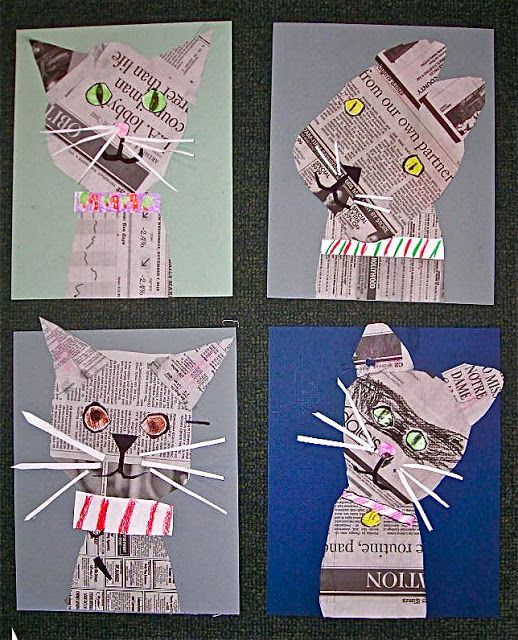Newspaper Kittens Craft For Kids