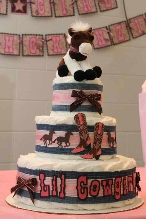 Next persons that has a baby girl… Cowgirl Baby Shower – Diaper Cake