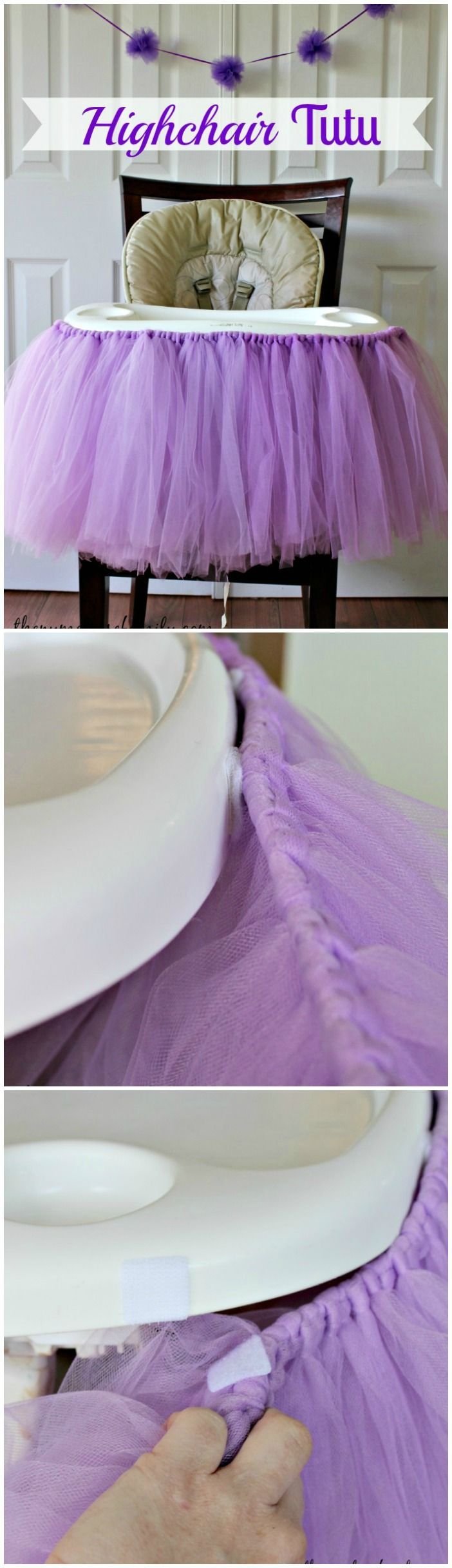 No Sew Highchair Tutu perfect for 1st  2nd Birthday parties!