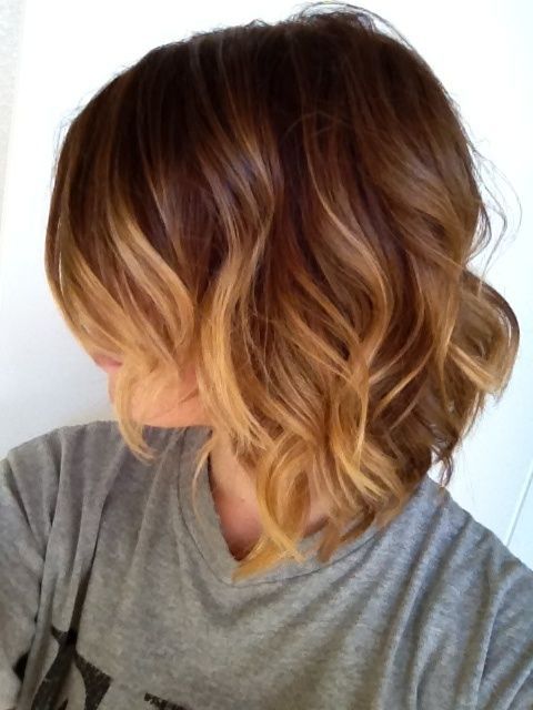 Ombre and beach waves for short hair repinned from cute hair by pamela…. Oh! I could do this with an auburn or brown!!! How cute
