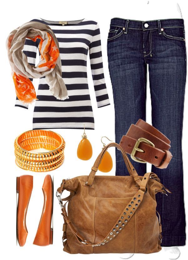 Orange accents with striped